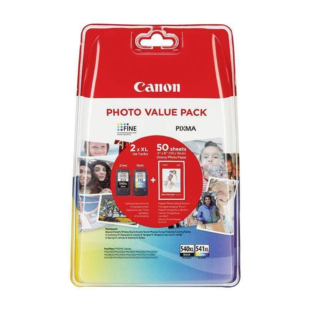 Canon VALUE PACK Printer Cartridge PG-540XL / CL-541XL (PHOTO PAPER GP-501 50 sheets) ORIGINAL CANON MG2150
