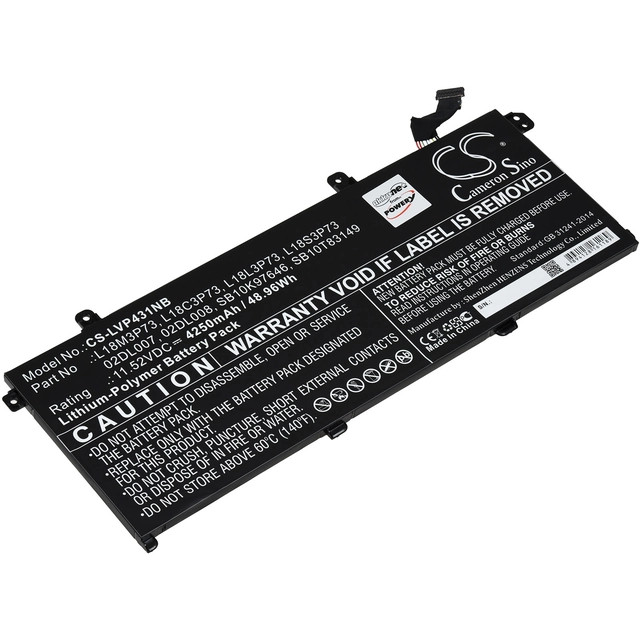 Replacement battery for Lenovo type L18M3P73