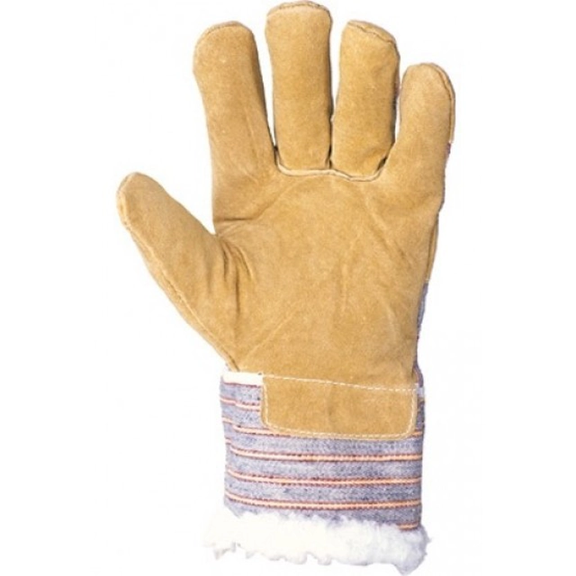 Pracovní rukavice, rukavice vepřovice / látka s kožešinovou podšívkou s.XXL / 11"