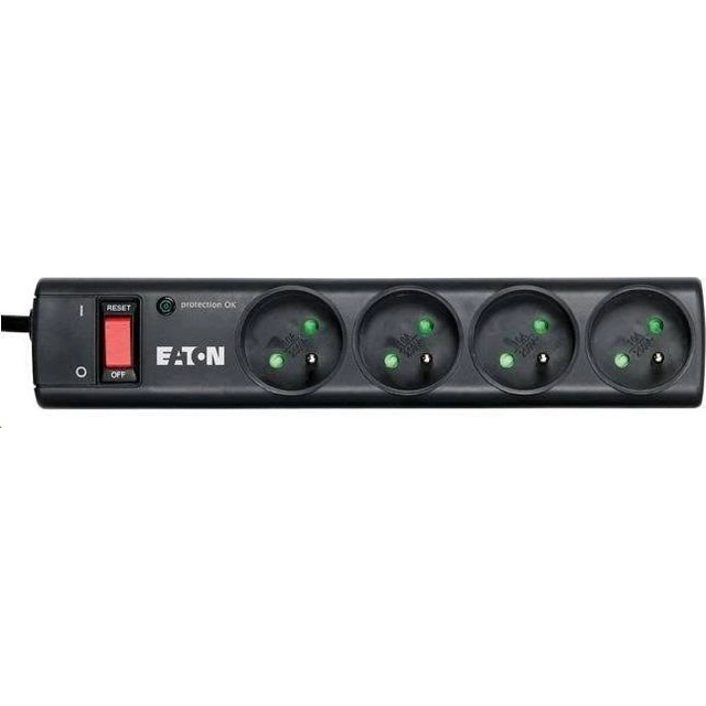 Eaton Protection Strip surge protection power strip 4 sockets 1 m black (PS4F)