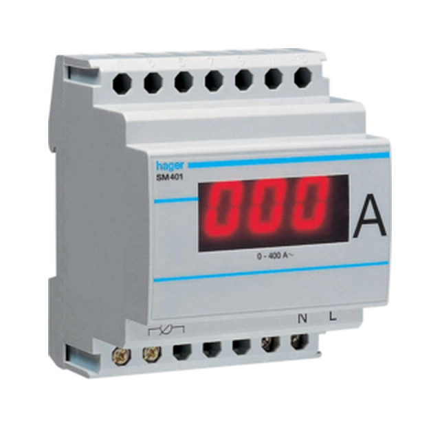 Ampere meter for installation Hager SM401 AC DIN rail Digital