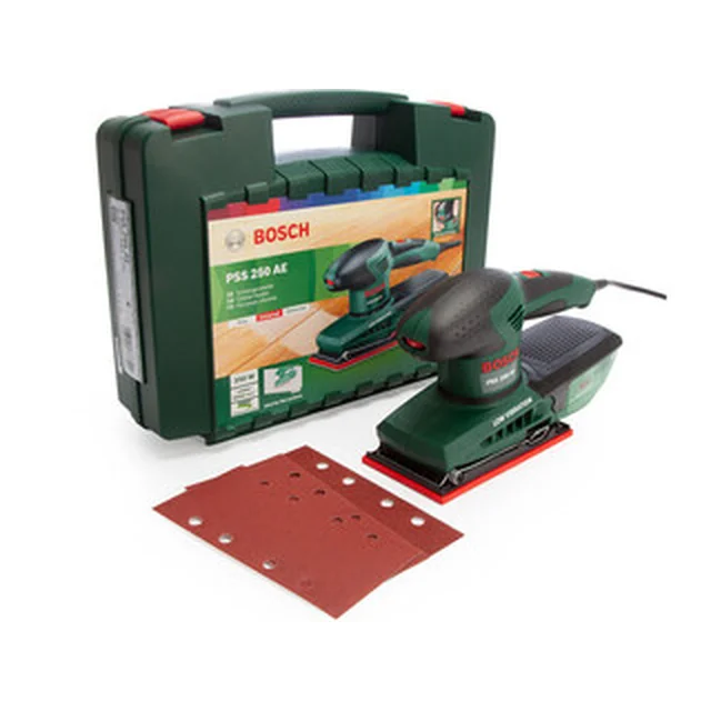 Bosch PSS 250 AE electric vibration sander 230 x 93 mm | Vibration number: 14000 - 24000 1/min | In a suitcase