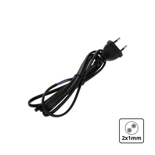 T-LED Flexo cord 2m 2x1mm2 Variant: Black