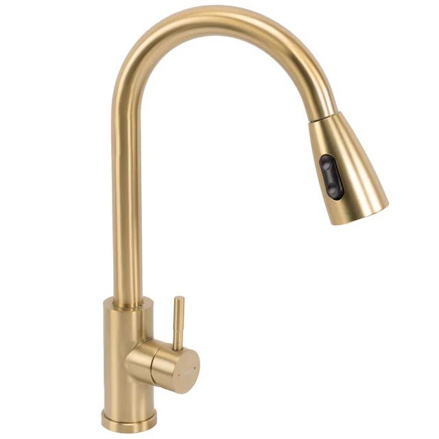 REA CROSS BRUSH GOLD Kitchen Faucet