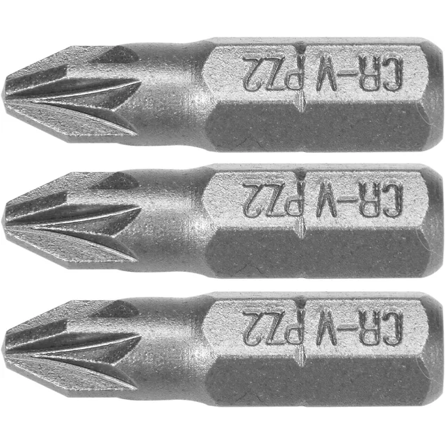 Tip Bit for Screwdrivers Drills PZ2 x 25 STHOR 3 Pieces