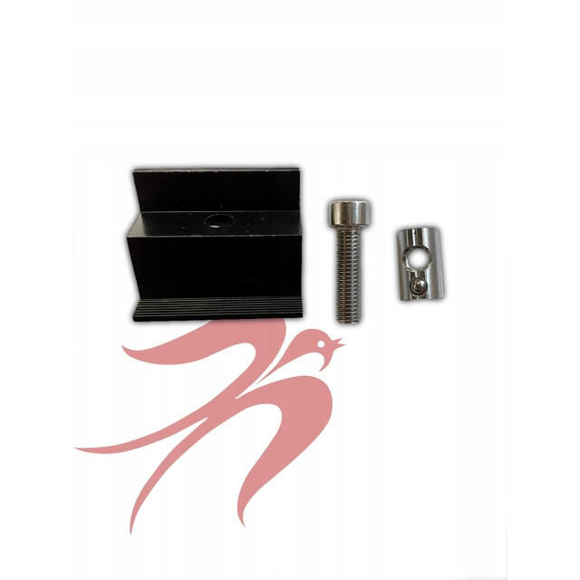 External clamp set 35 black+bolt+groove nut