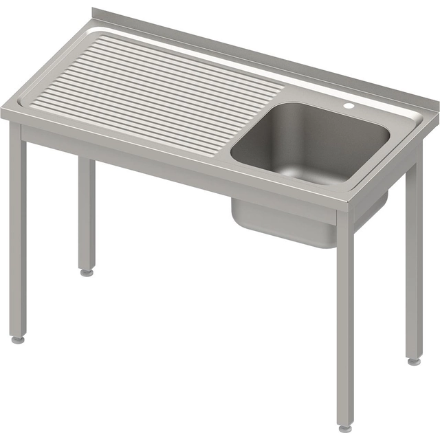 1-bowl sink table(P), without a shelf 800x700x850 mm, screwed, pressed top | Stalgast