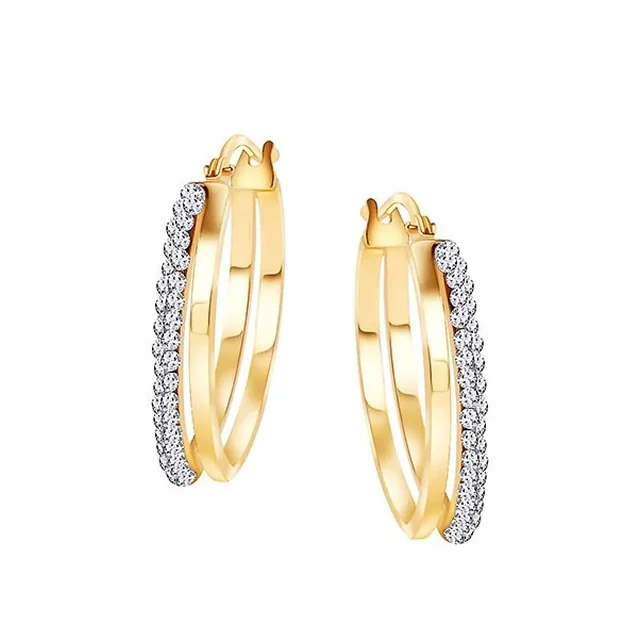 Gold earrings KXC6491 - Zirconia