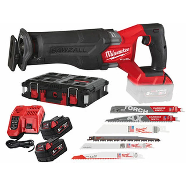 Milwaukee M18FSZ100P-502P cordless hacksaw 18 V | 300 mm | Carbon Brushless | 2 x 5 Ah battery + charger | In Heavy Duty case