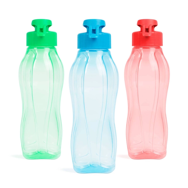 Sports water bottle - plastic, transparent - 600 ml - 3 color
