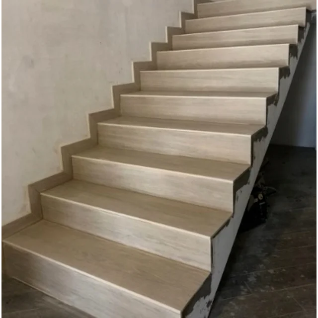 Wood-like tiles for stairs 100x30 BEIGE, anti-slip wood structure