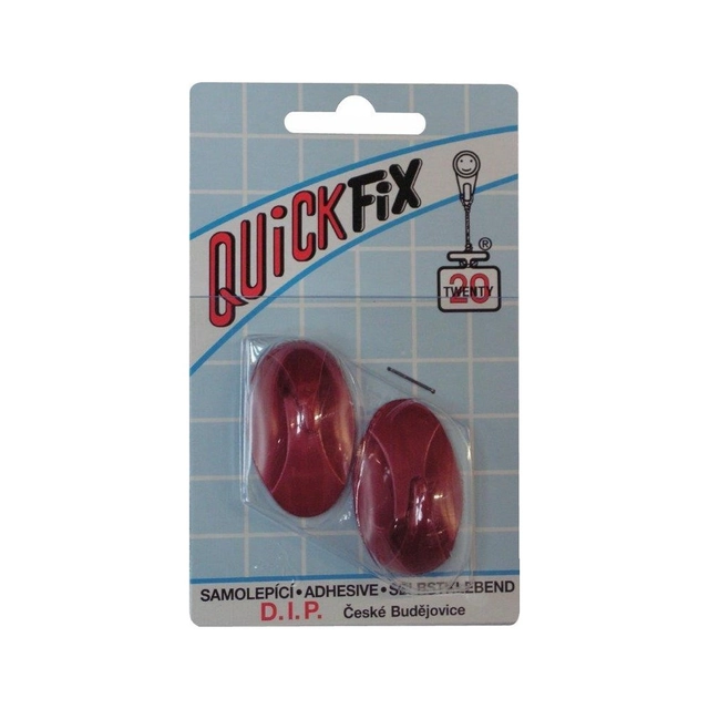 D.I.P.DIP - QUICKFIX self - adhesive hook type 2 - 2 pcs - red DIP1035