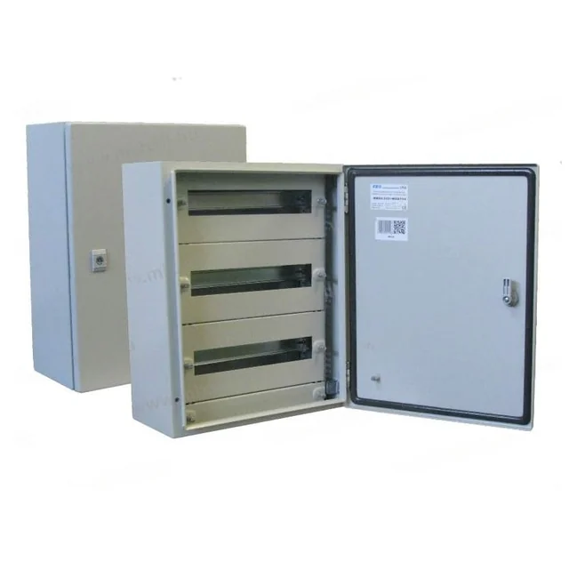 Electrical switchboard 500x400x200mm 60 modules cabinet cabinet modular metal cabinet 3 rows x 15 modules IP66 apparently with DIN rail plates for counterpanel mounting mounting plate