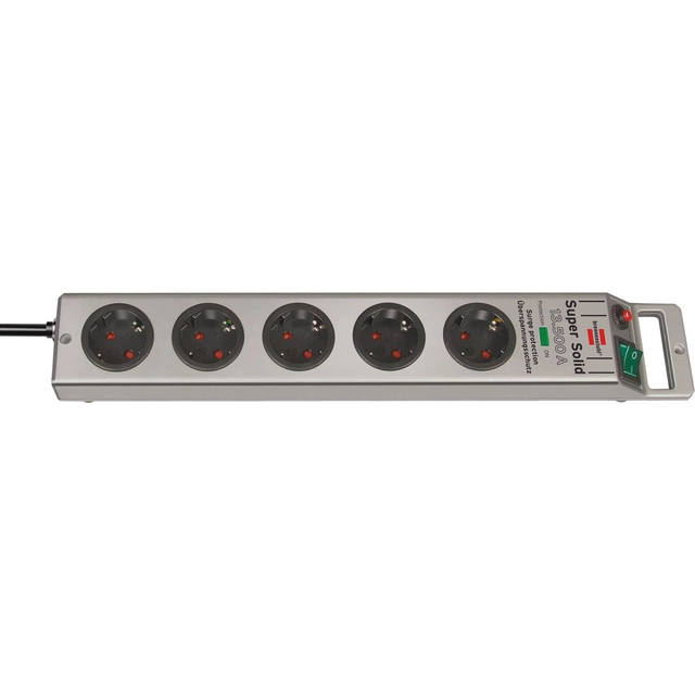 Brennenstuhl Super-Solid-Line surge protection power strip 5 sockets 2.5 m silver (1153340315)