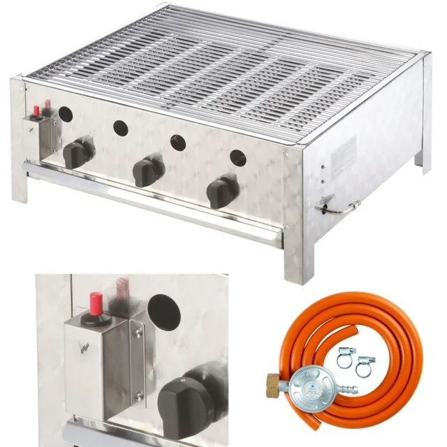 Gastronomy gas grill 3 - burner with RASCAL grate 10 kW