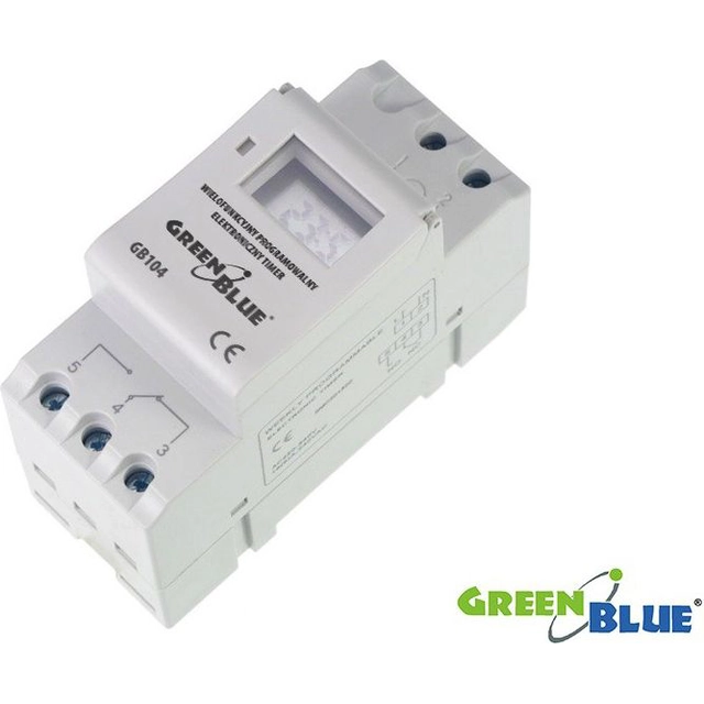 Maclean Timer for DIN rail GB104 GreenBlue 16 programs (GB104)