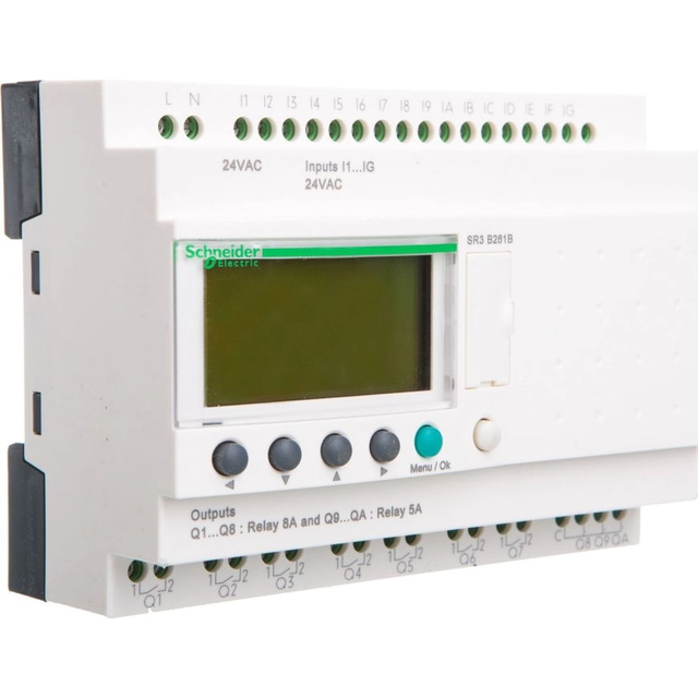 Schneider Electric Intelligent modular relay Zelio Logic - 24 I/O - 24 V AC - clock - display SR3B261B