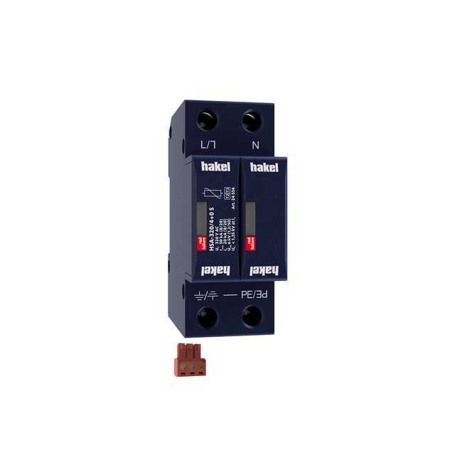 Surge protection device for power supply systems Hakel 24553 DIN rail (top hat rail) 35 mm 2 modular spacing Optic IP20