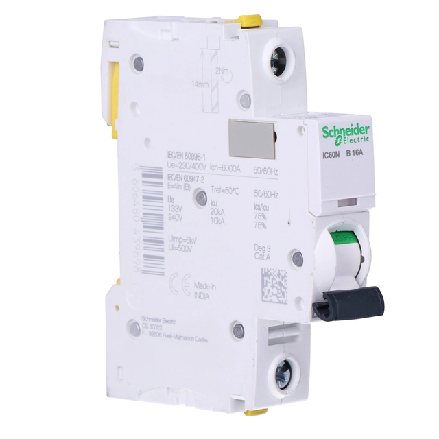 Circuit breaker iC60N-B16-1 b 16A 1-biegunowy