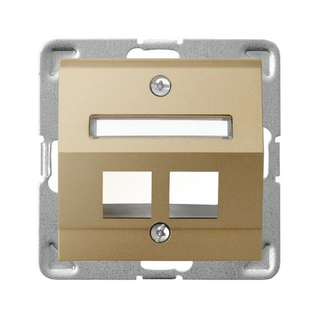 Insert/cover for communication technology Ospel Basic element with complete housing USB Inclined Imprintable label snap-in in intermediate ring Flush mounted (plaster)