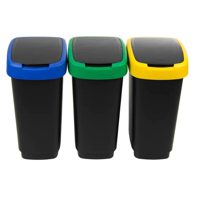 ROTHO Set 3 TWIST waste sorting bins 25 l