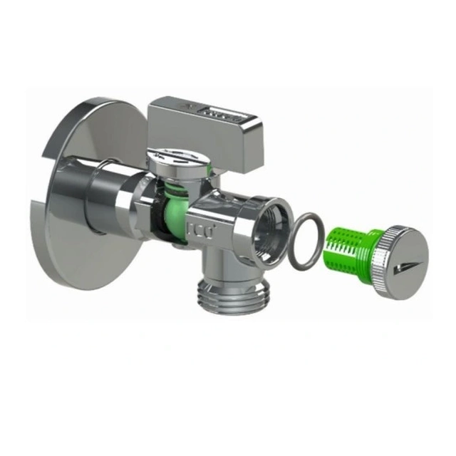 Arco Sena Angle ball valve, with anti-limescale filter, 1/2 M x 3/8 M, without clamp Code: 02402MAC