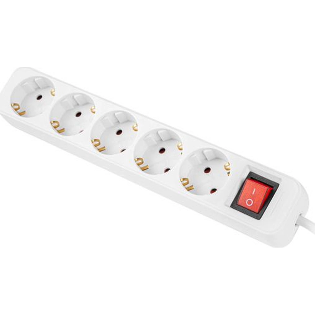 Lanberg power strip PS1-05F 5 sockets 1.5 m white (PS1-05F-0150-W)