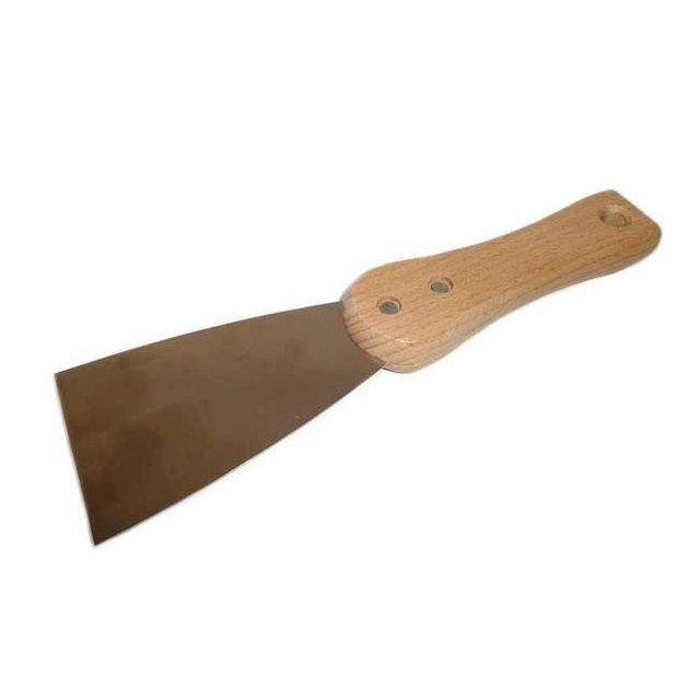 Stainless steel spatula 40mm, wooden handle (080054)