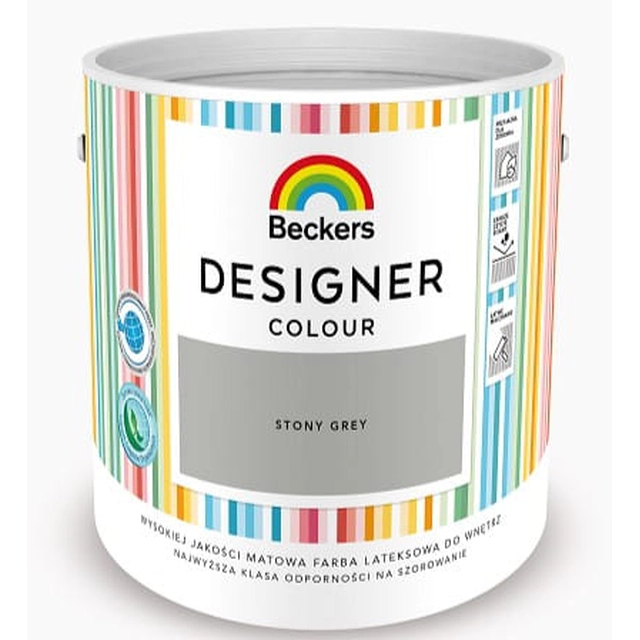 Latex interior paint Beckers Designer Color Stony Gray 2,5l