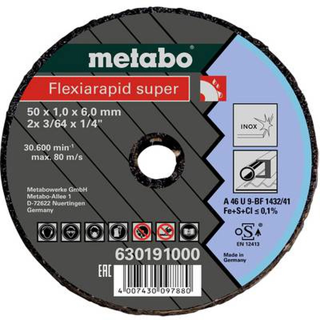 Metabo 630191000 Cutting disc, bent 6 mm 50 pcs