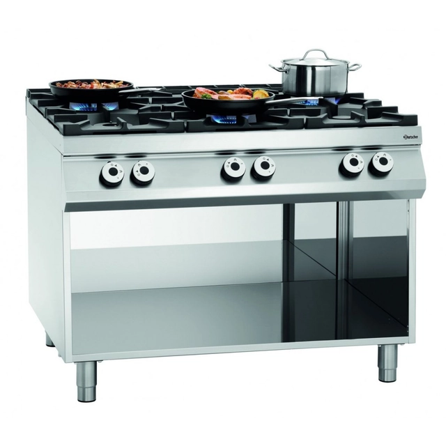 6-Palnikowa Cocina a gas con base abierta Bartscher