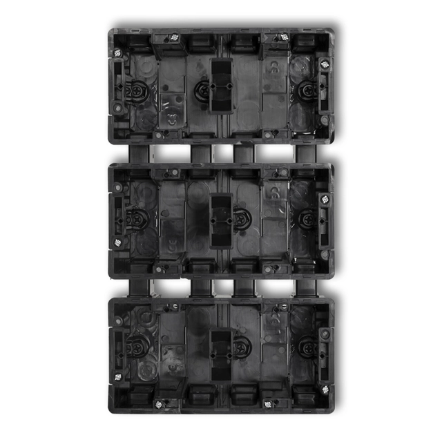 6-way flush-mounted installation box (2 horizontal, 3 vertical) black KARLIK DECO DPM-2x3