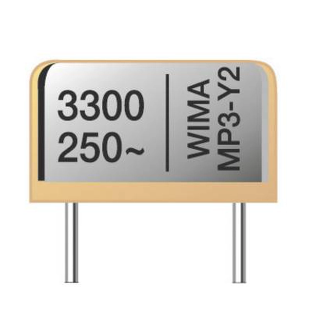 Radio signal interference suppression capacitor, MP3-X1 With radial terminal 0.1 ØF 300 V / AC 20% 22.5 mm (W x H x D) 28 x 10 x 22 mm Wima MP 3 X1 0.1uF 20% 300V RM22.5 1 pc