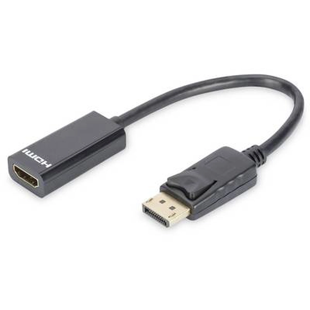 Digitus DB-340400-001-S Display Connector / HDMI Converter [1x DisplayPort Plug - 1x HDMI Base] Black Round, Double Shielded, Lockable, HDMI Suitable
