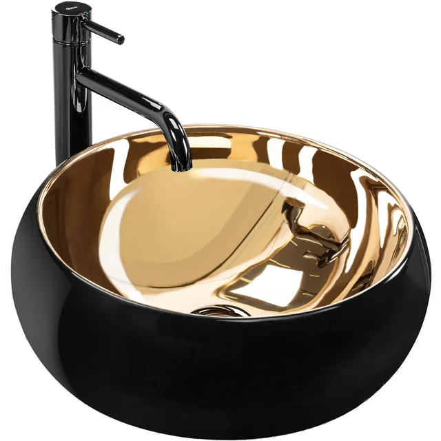 Rea Luna Gold/Black countertop washbasin