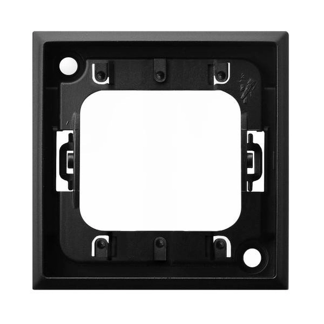 Decorative frame for fixing triple connectors Black metallic Ospel Aria RO-13U/33