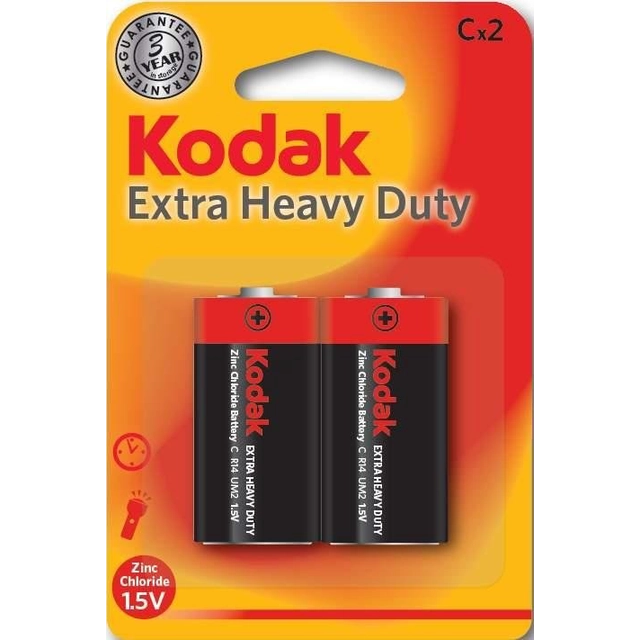 KODAK Zinc Carbon Battery KCHZ-2 (R14), blister=2 pcs