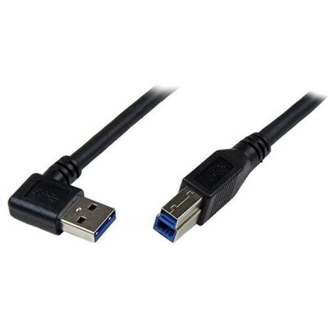Startech USB3SAB1MRA USB 3.0 Right Angle A - B Data Cable 1m - Black