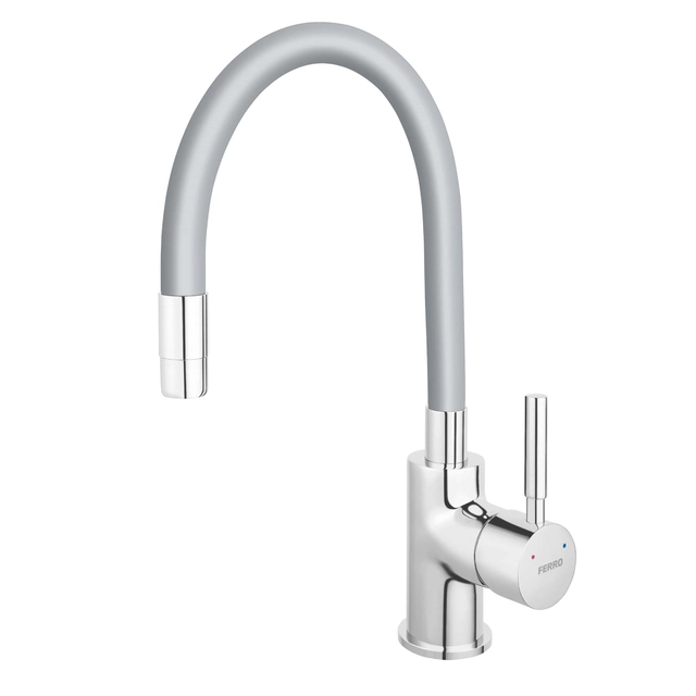 Sink faucet Ferro Zumba, silver, flexible