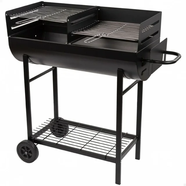 Charcoal Grill on Wheels Aktive Plastic Enamelled Metal 97 x 96 x 42 cm Black