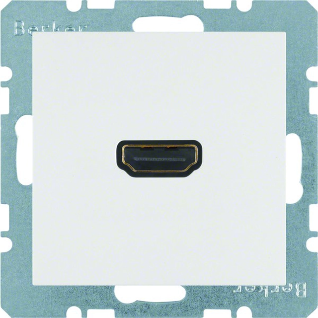 HDMI socket with connection 90° snow-white, gloss S.1/B.3/B.7 Glas