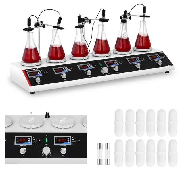 Laboratory magnetic stirrer 99deg;C timer 6 stations + stirrers