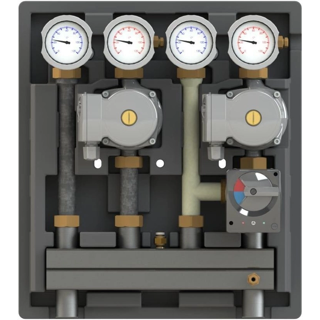 KOMBIMIX-ONNLINE pump group for 2 circuits:1 mixer circuit with integrated temperature control i 1 circuit without mixer