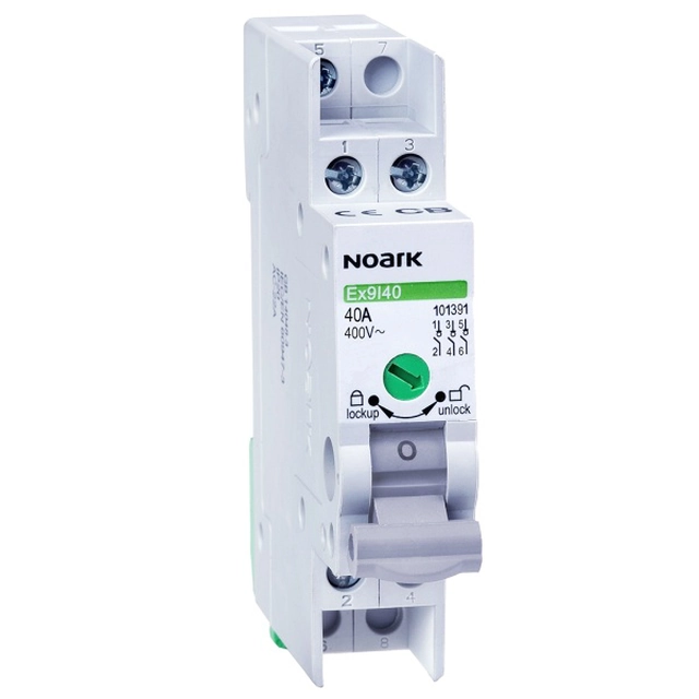 Noark 101393 Ex9I40 4P 32A Installation switch, width 1 module, 4pól, 32A (Ex9I40 4P 32A)