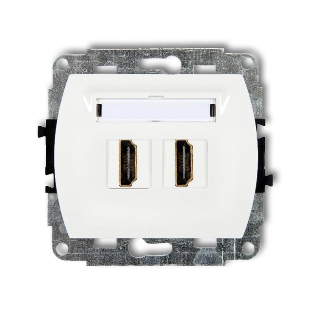 Socket outlet Karlik HDMI-2 White Flush mounted (plaster) IP20