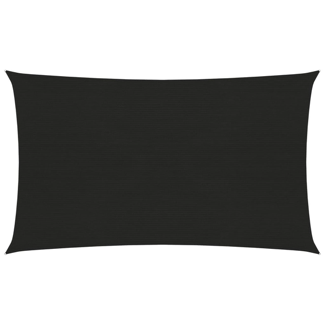 Sun sail, 160 g / m², black, 3 x 6 m, HDPE