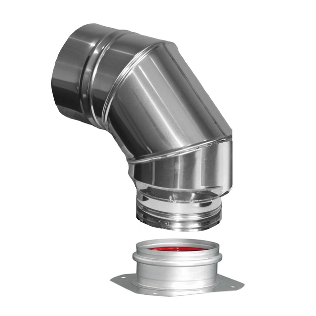 DN concentric condensation connection elbow 80/125 air-flue universal for boilers with a plastic adapter