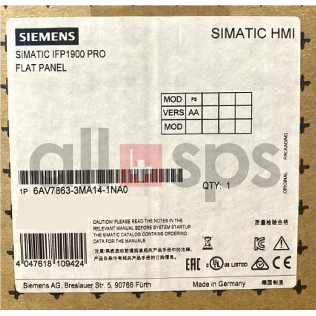 6AV7863-3MA14-1NA0 Siemens – uus ülejääk