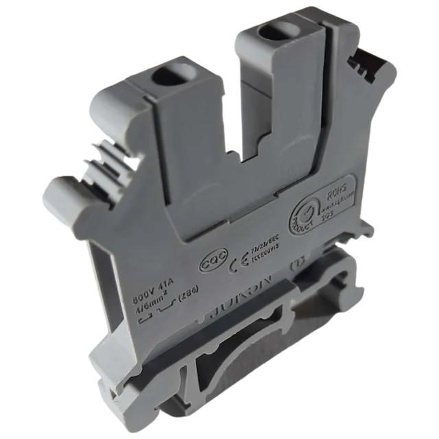 Terminal string clamp 4mm2 gray DIN rail mounting 35mm 690V 32A