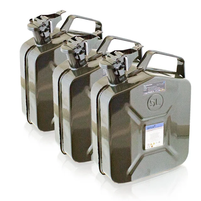 Fuel canisters 3x petrol canister fuel 5L bayonet lock locking